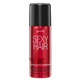 SexyHair Big Spray & Play travel can front view showing branding and size, convenient carry benefit