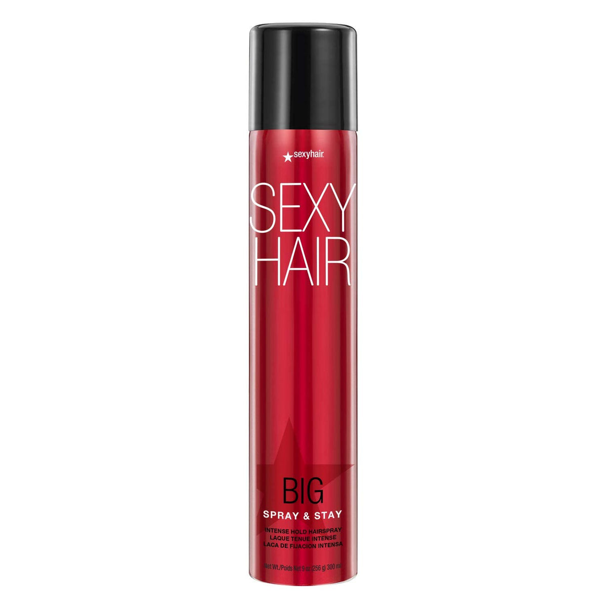SexyHair front packaging showing 9 oz can and strong hold benefit