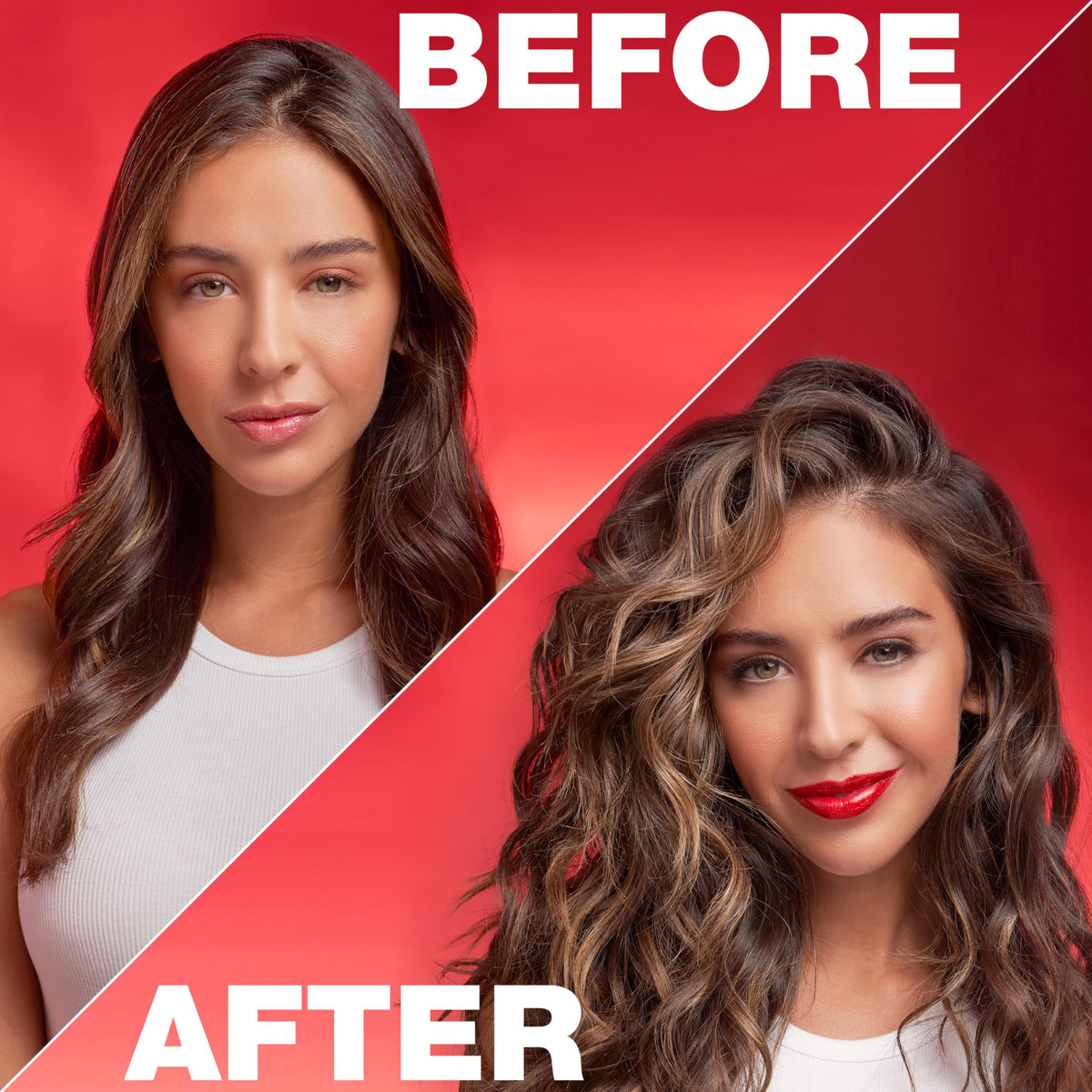 SexyHair in use styling on model adds flexible fullness and control