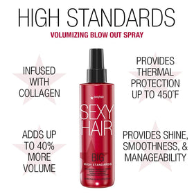 SexyHair spray pattern close-up revealing texture that adds lift and touchable volume