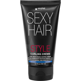 SexyHair curling crème front packaging showing label and size, promotes easy styling