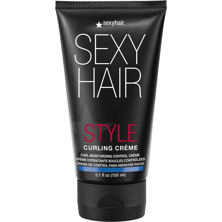 SexyHair curling crème front packaging showing label and size, promotes easy styling