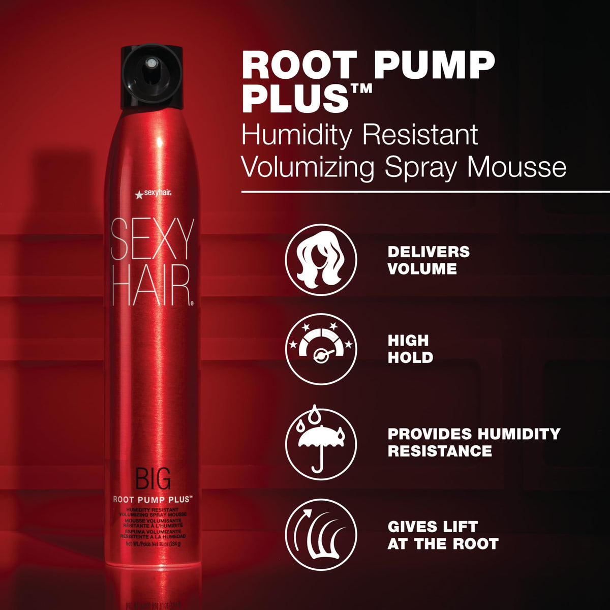 SexyHair foam closeup airy texture demonstrating lightweight lift