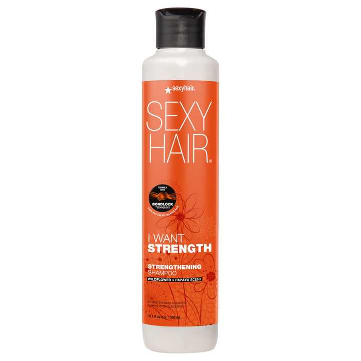 SexyHair front bottle showing label and size, clear indication of strength benefit