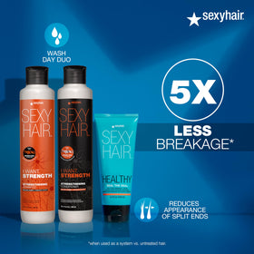 SexyHair hair after application showing smoother ends and reduced frizz
