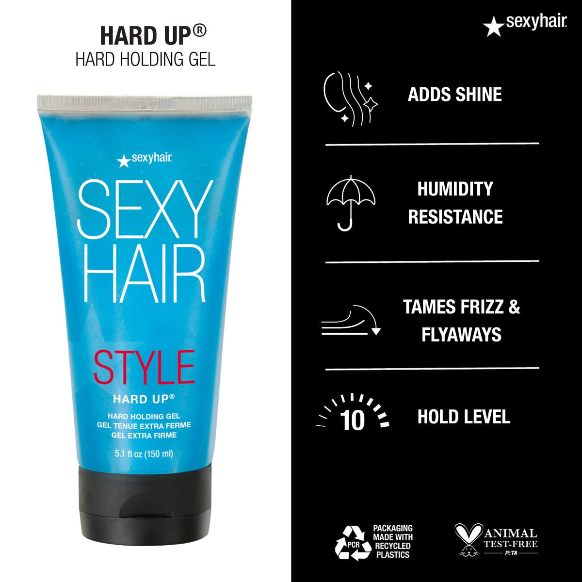 SexyHair travel-size 1.7 oz in hand showing compact convenience