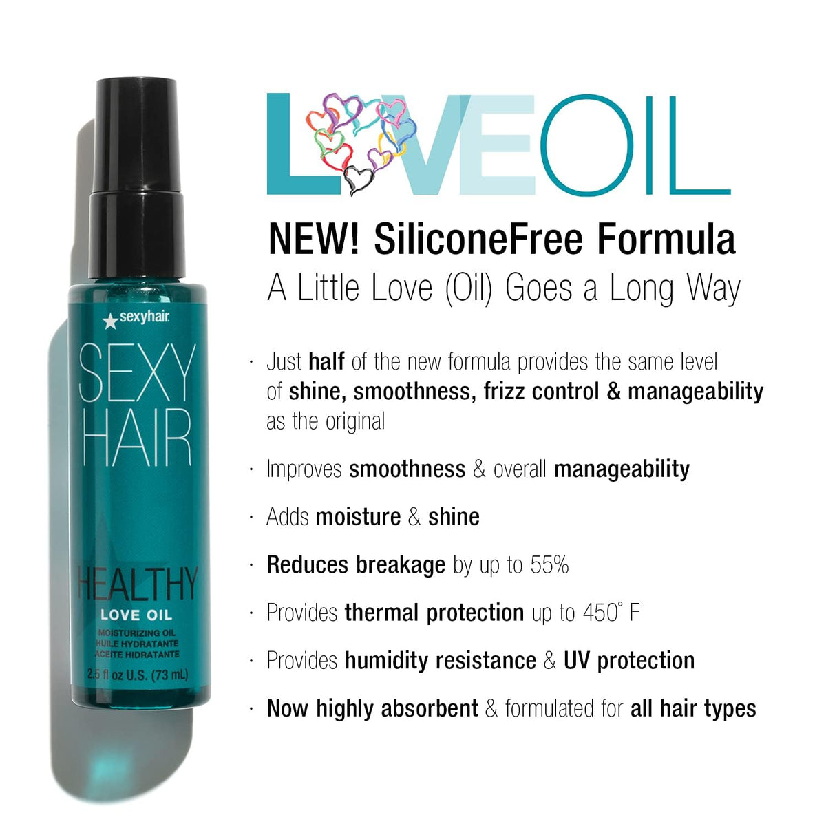 SexyHair applying oil to damp hair demonstrating detangling and heat-protection prep