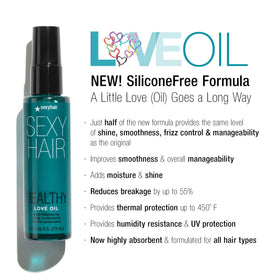 SexyHair applying oil to damp hair demonstrating detangling and heat-protection prep