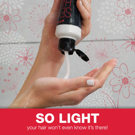 SexyHair conditioner held in hand to show 10.1oz size and travel-friendly benefit