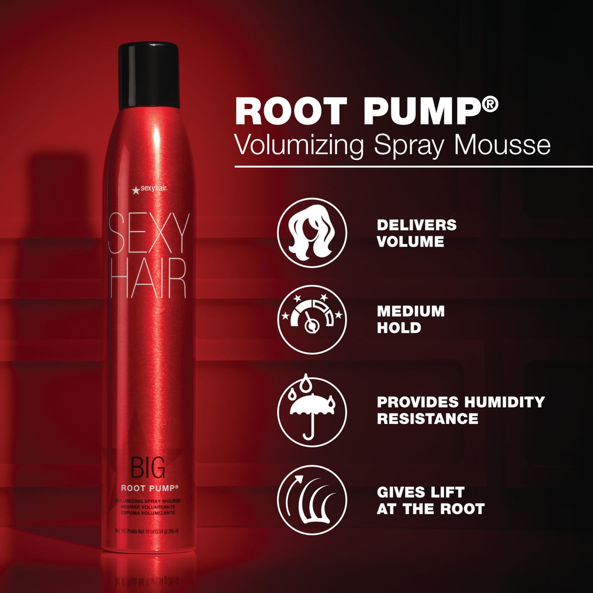 SexyHair close-up of mousse texture illustrating airy lift benefit