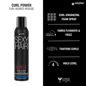 SexyHair can in hand showing 8.5 oz size for travel and routine