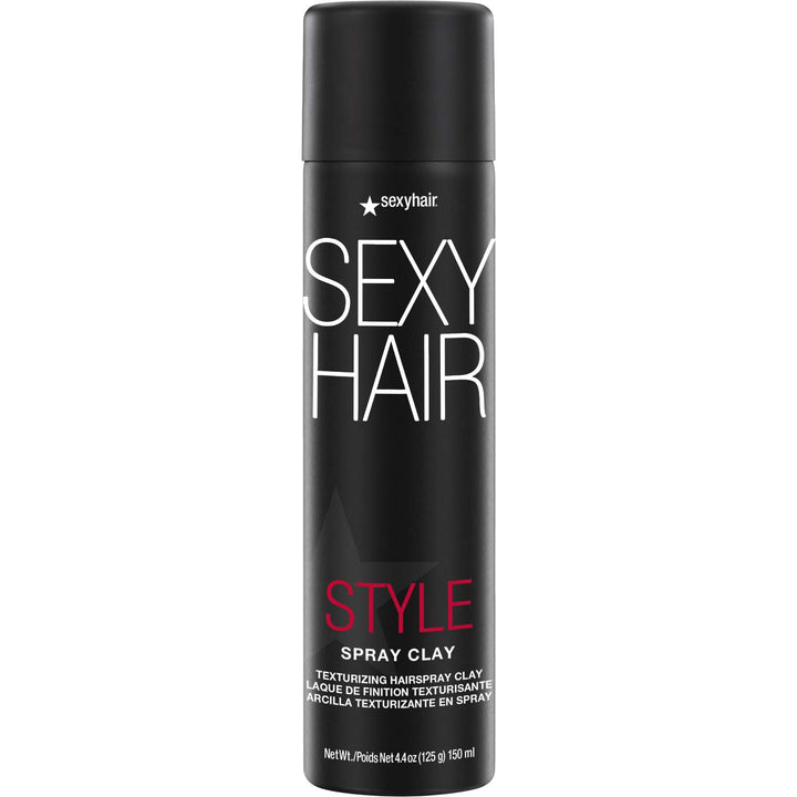 sexyhair spray clay front can showing brand and product — clear product ID