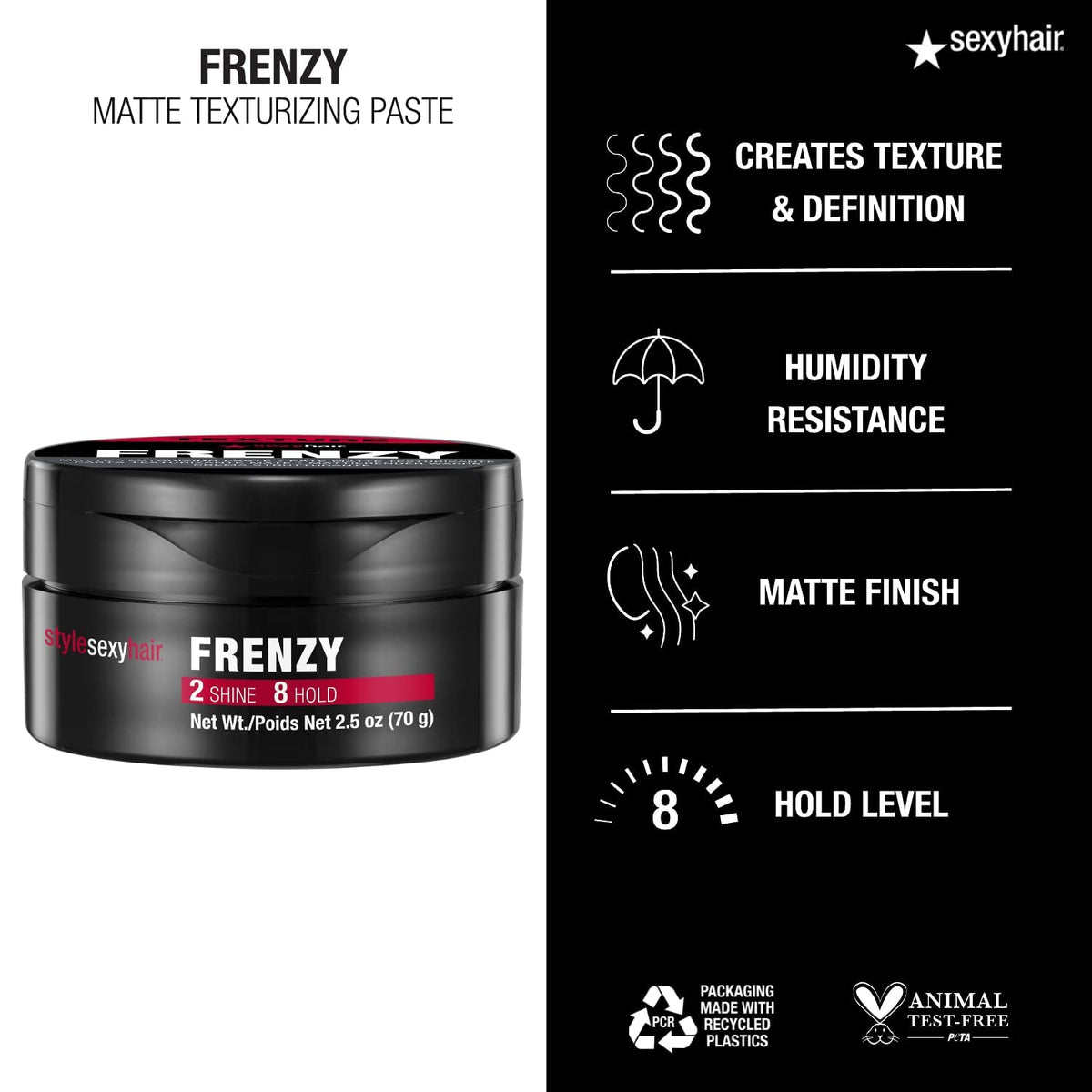 SexyHair paste being applied to hair for added volume and flexible hold