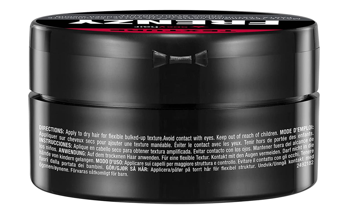 SexyHair jar held in hand to show compact 2.5 oz size for travel convenience