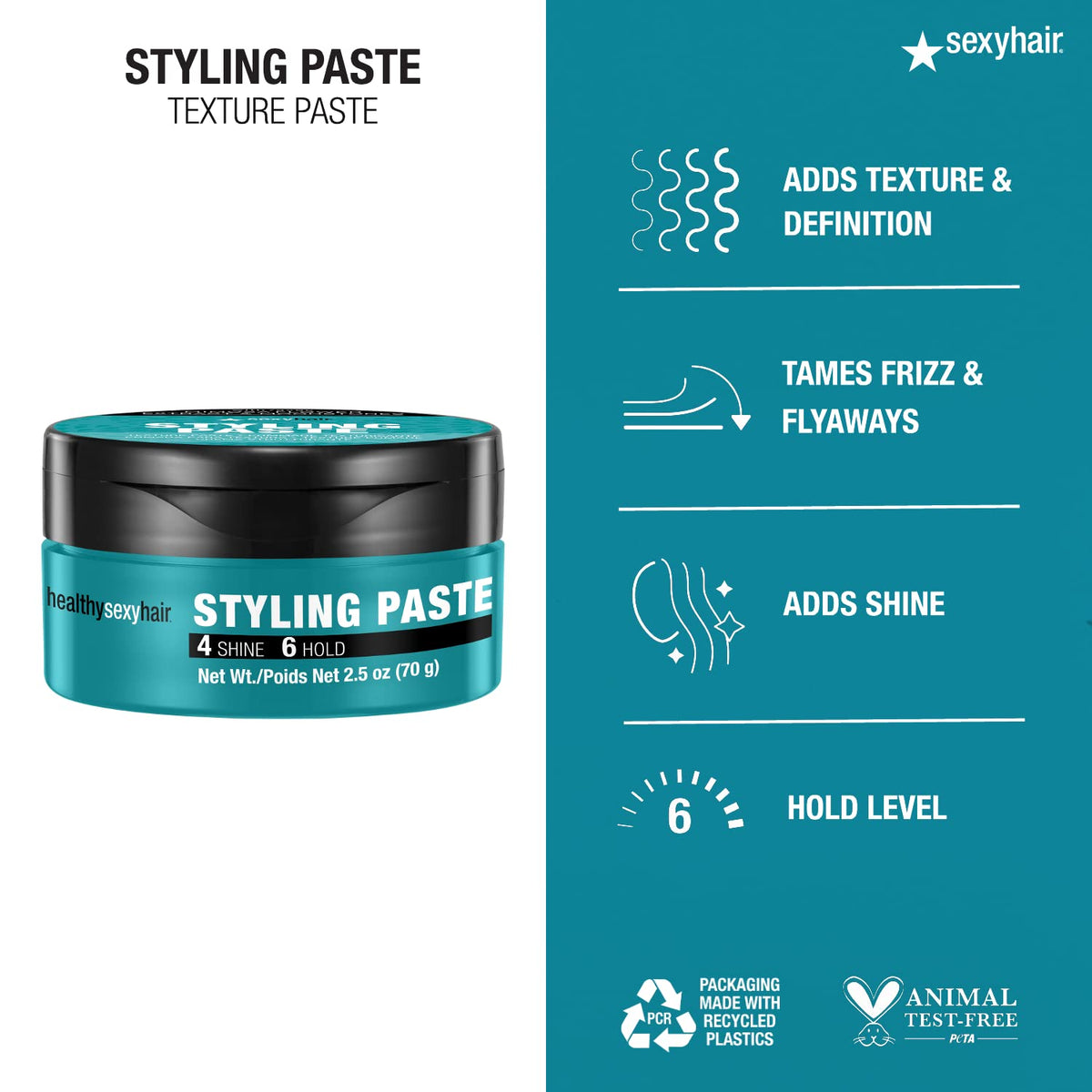 SexyHair close-up of paste texture highlighting pliable hold and easy workability