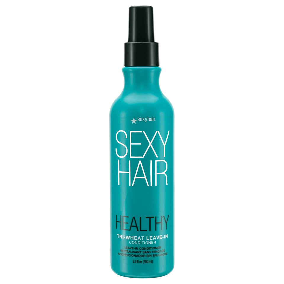 SexyHair Tri-Wheat bottle front view showing label and benefits