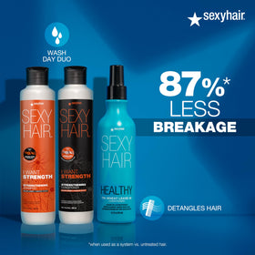 Stylish hair after SexyHair Tri-Wheat treatment showing reduced frizz