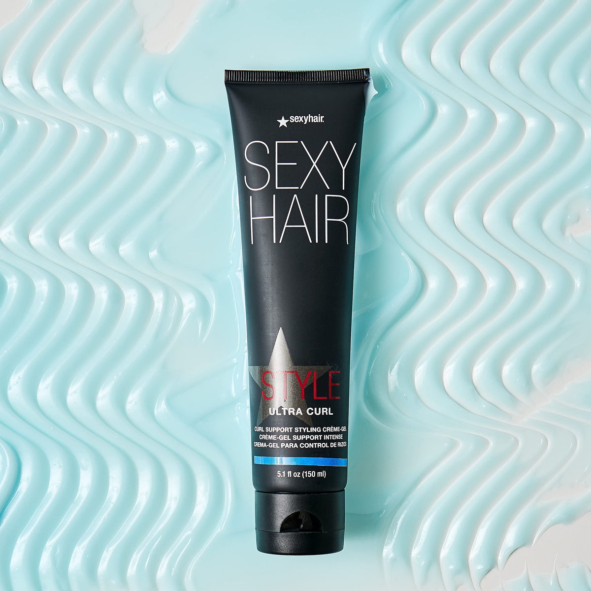 SexyHair Ultra Curl texture closeup demonstrating smooth non‑sticky gel cream