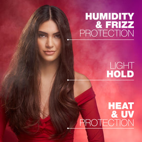 SexyHair mist sprayed on hair demonstrating lightweight humidity defense