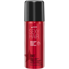 SexyHair finish spray front packaging showing bottle and logo, protects styles