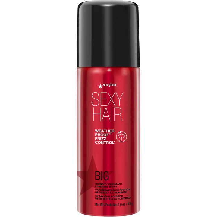 SexyHair finish spray front packaging showing bottle and logo, protects styles