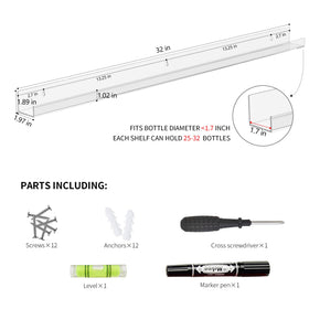 Sezanrpt shelf mounted holding polish bottles, easy visibility benefit