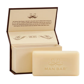 San Francisco Soap Company hand lathering man bar demonstrating rich foam and efficient cleaning benefit
