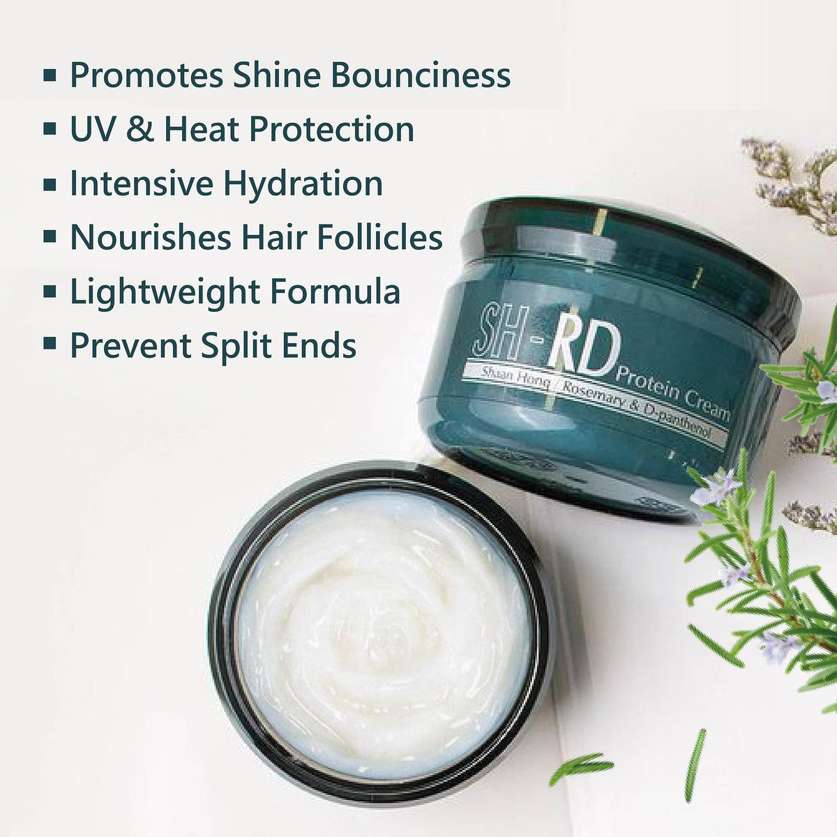 SH-RD cream texture close-up demonstrating smooth, fast-absorbing formula