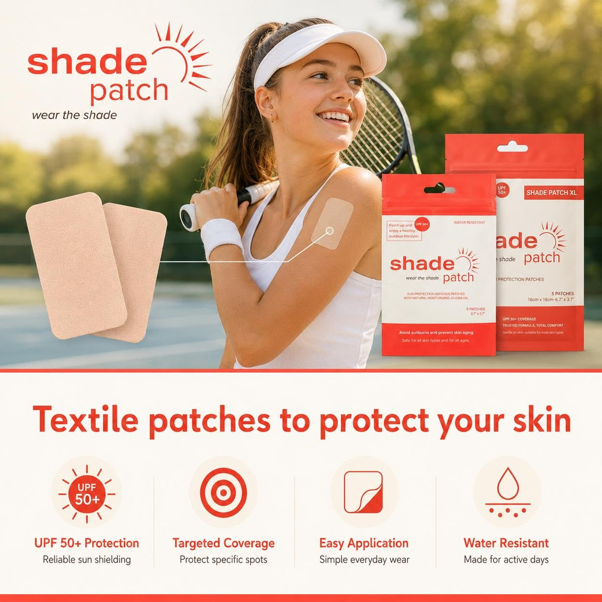 Shade Patch close-up textile texture showing breathable weave and comfort