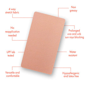 Shade Patch next to ruler showing actual 2.7 by 1.7 inch size for scale