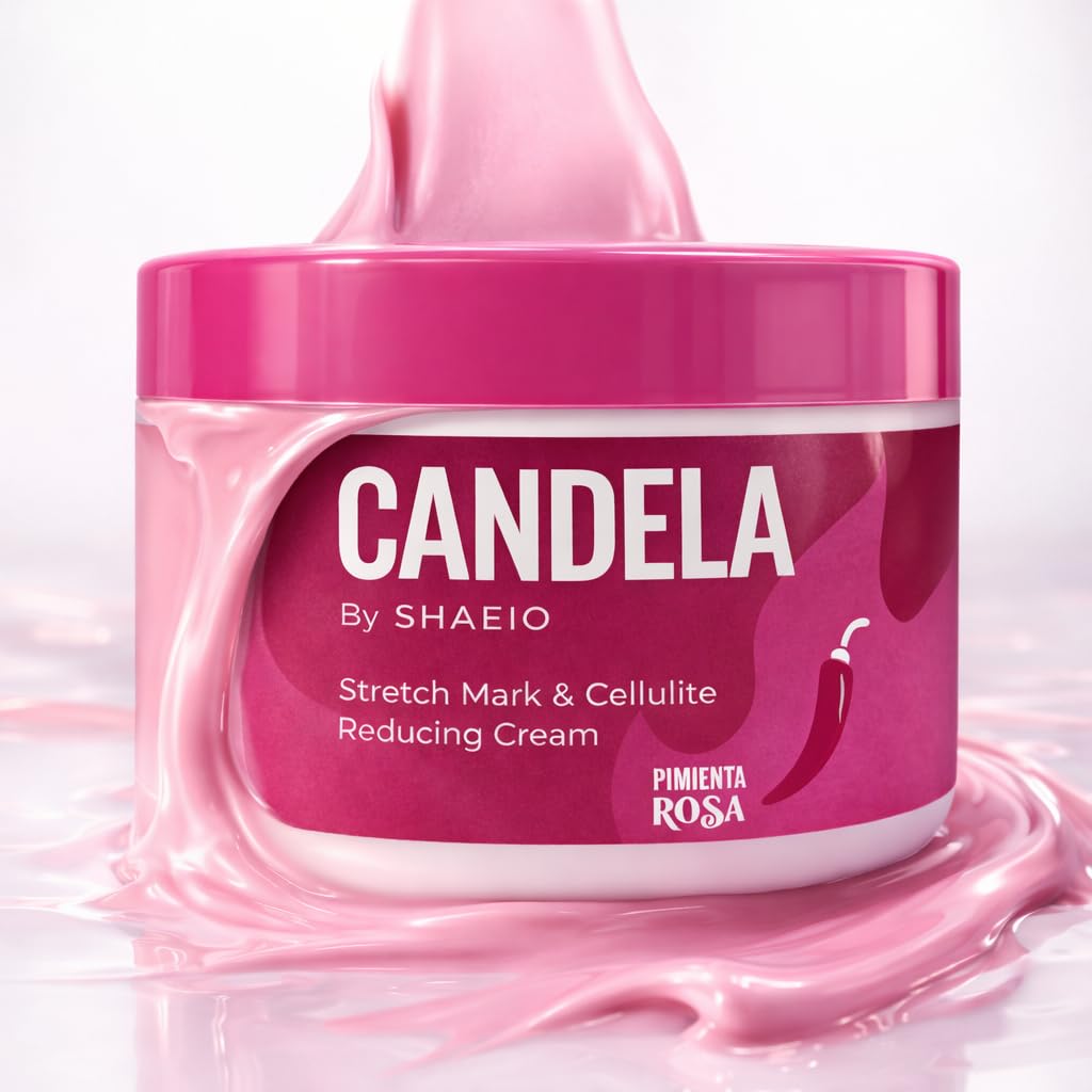 SHAEIO CANDELA on bathroom counter lifestyle scene suggesting daily routine benefit