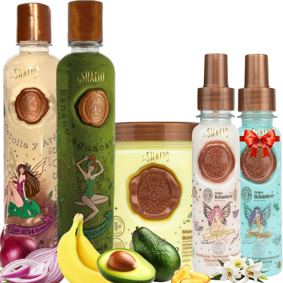 SHAEIO front packaging of RITUAL BOTANICO kit showing full set benefits