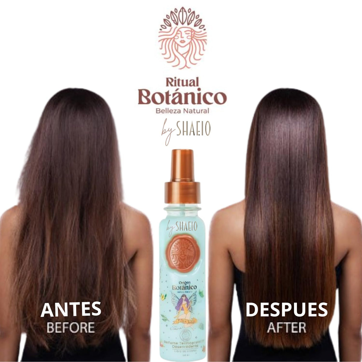 SHAEIO texture close‑up spray droplets and oils for detangling benefit
