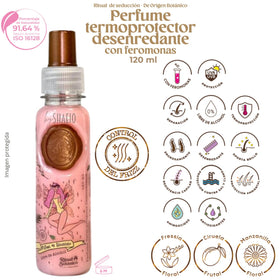 SHAEIO heat protector spray in use protecting hair from styling damage