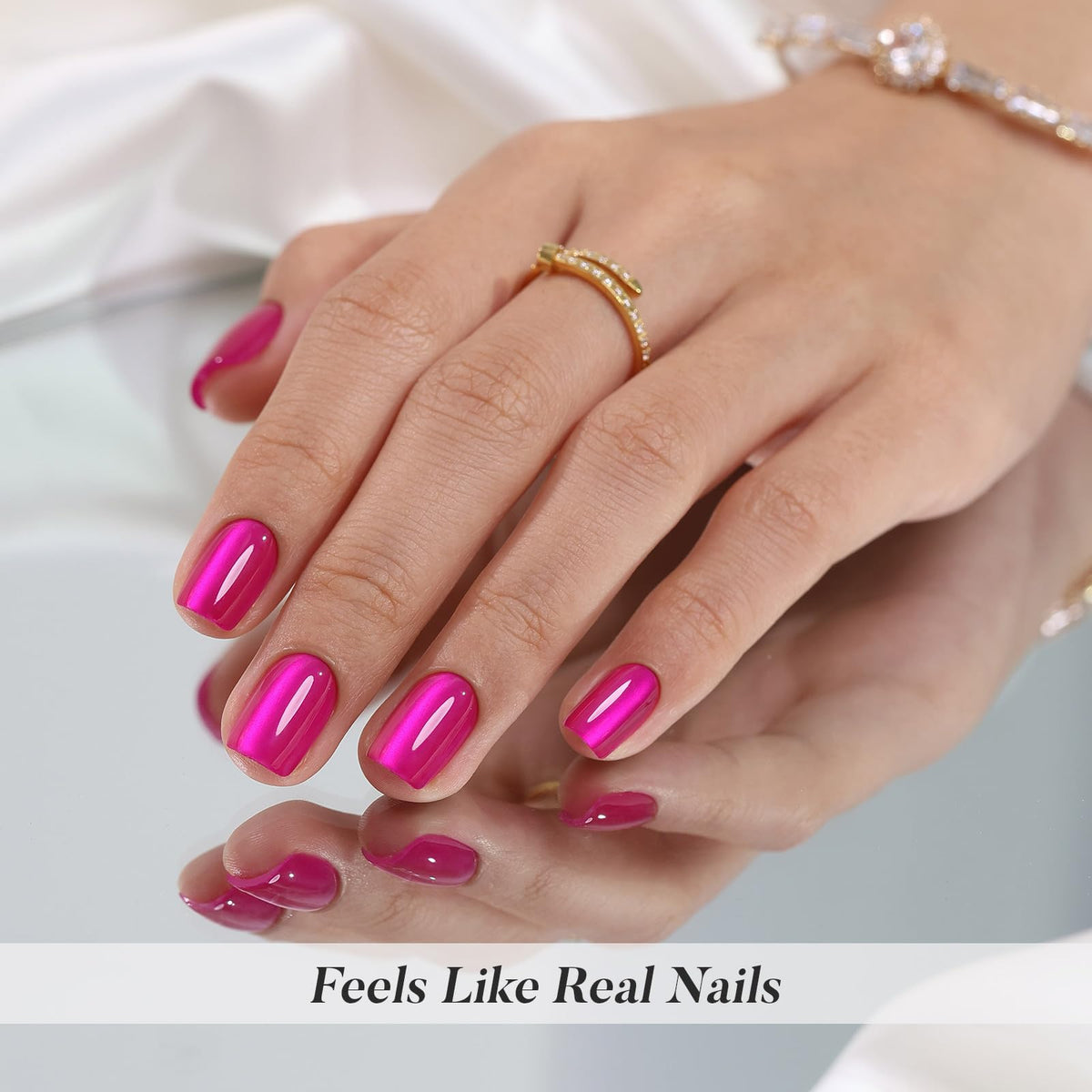 SHANGMENG hot pink curvature close-up showing natural feel and smooth edges