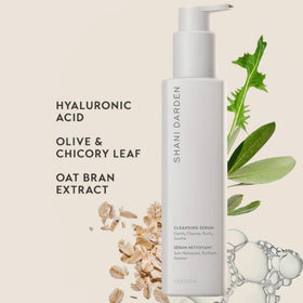 SHANI DARDEN ingredient botanicals flatlay showing oat bran and olive extracts benefits