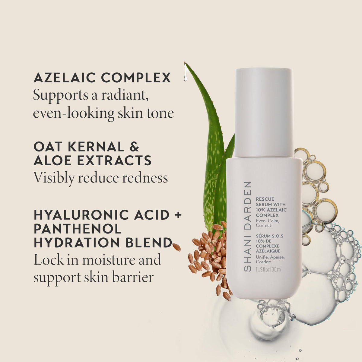 SHANI DARDEN serum texture drop demonstrating lightweight hydrating consistency