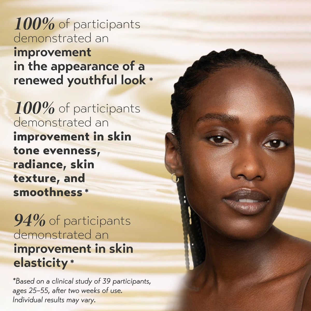 SHANI DARDEN applying serum to face and neck demonstrating gentle use