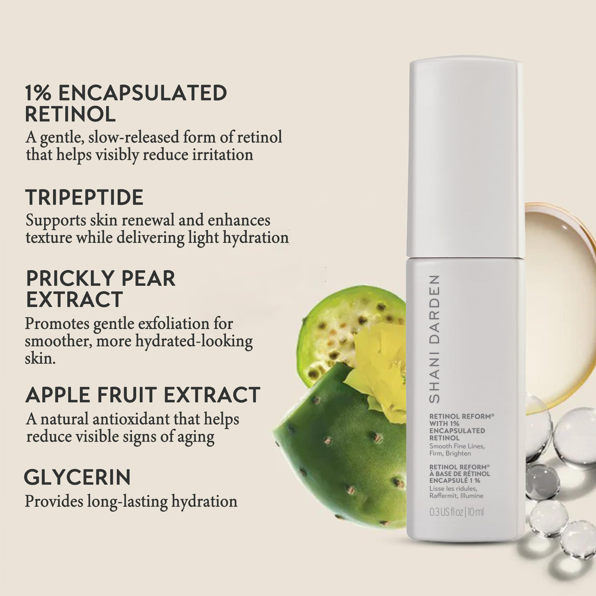 SHANI DARDEN serum texture on hand demonstrating lightweight hydration