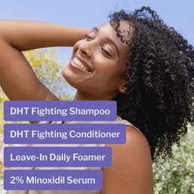Shapiro MD 2% minoxidil dropper on scalp demonstrating targeted application