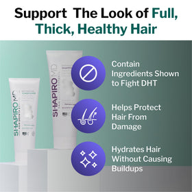 Shapiro MD shampoo lather on hand showing rich foam and gentle cleansing benefit