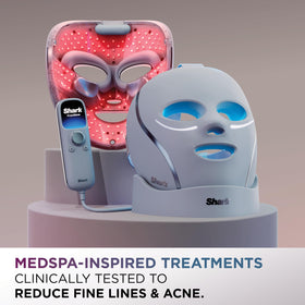 Shark CryoGlow under-eye module closeup showing adjustable chill for soothing