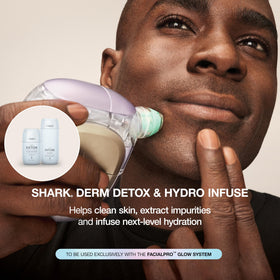 Shark Derm Detox gel texture close-up illustrating smooth exfoliant and gentle action
