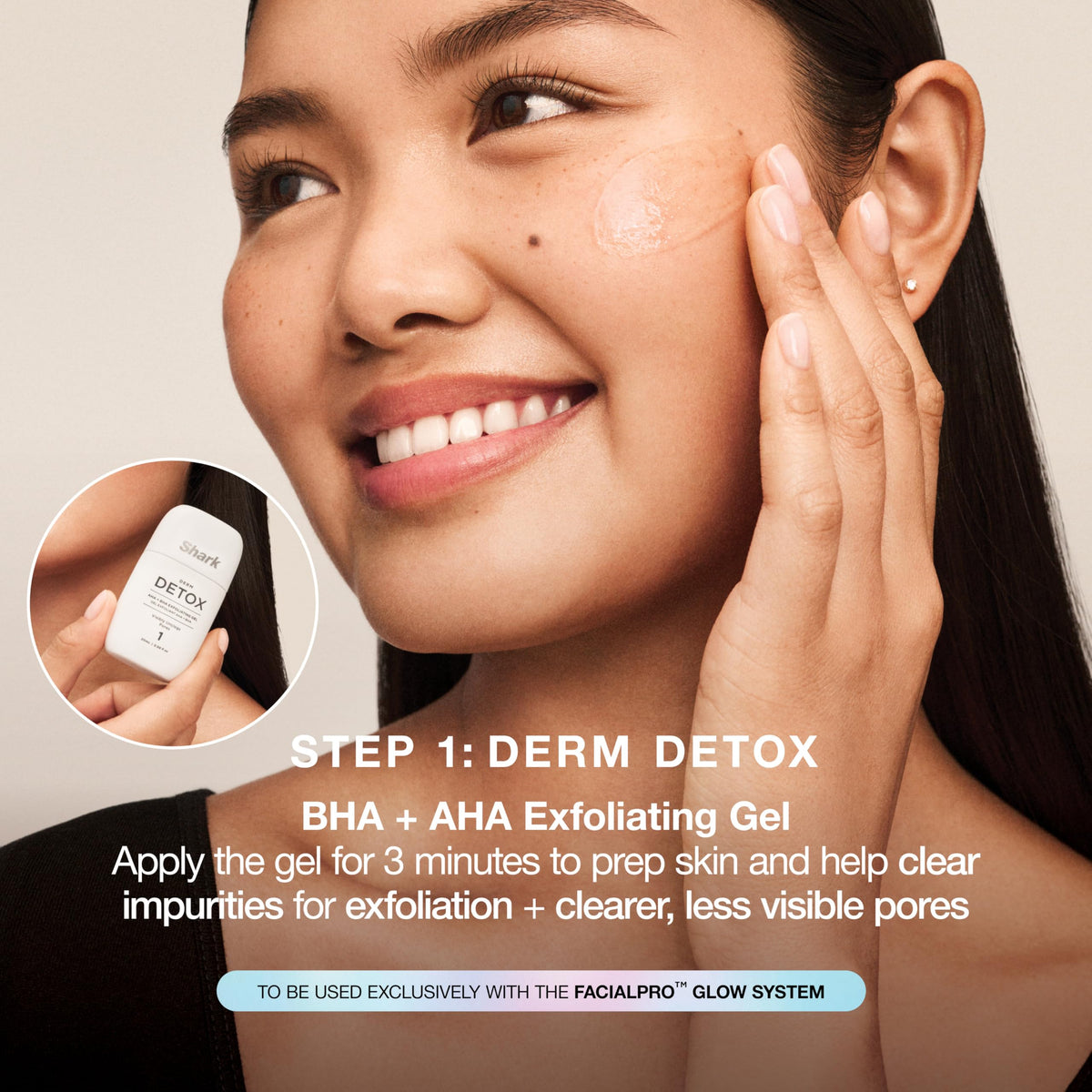 Shark Hydro Infuse serum pump detail highlighting controlled dispense and fast absorption benefit