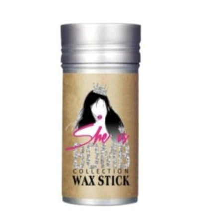 she is bomb hair wax stick front view showing portable design and easy application