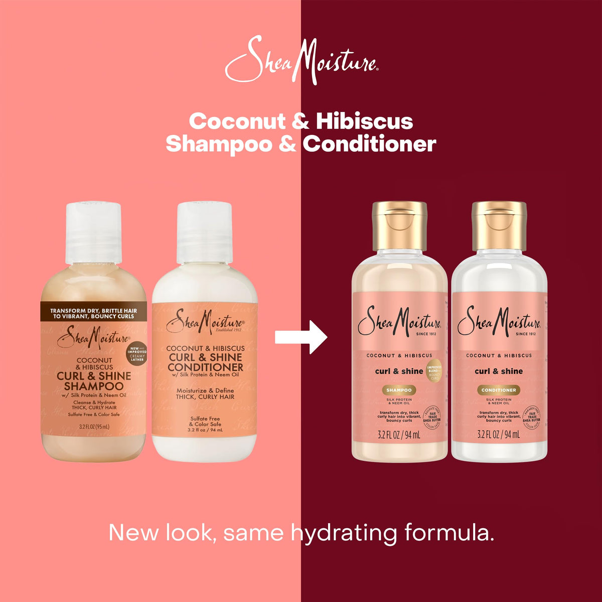 Shea Moisture after-wash curly hair result showing defined, shiny curls