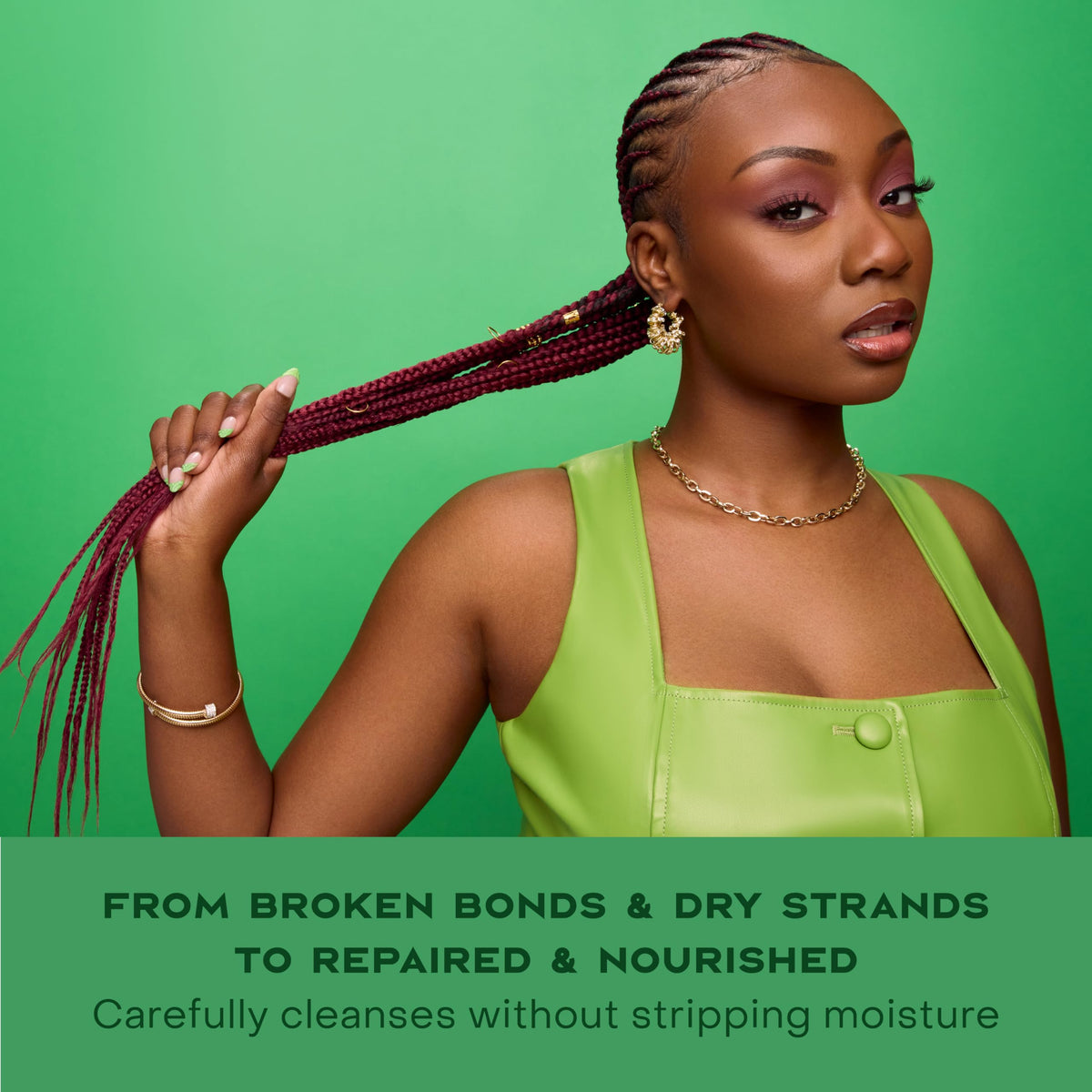 Shea Moisture before and after hair comparison showing reduced breakage