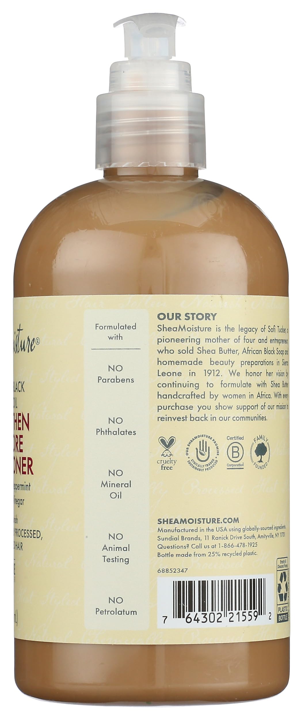 Shea Moisture before and after hair showing reduced breakage