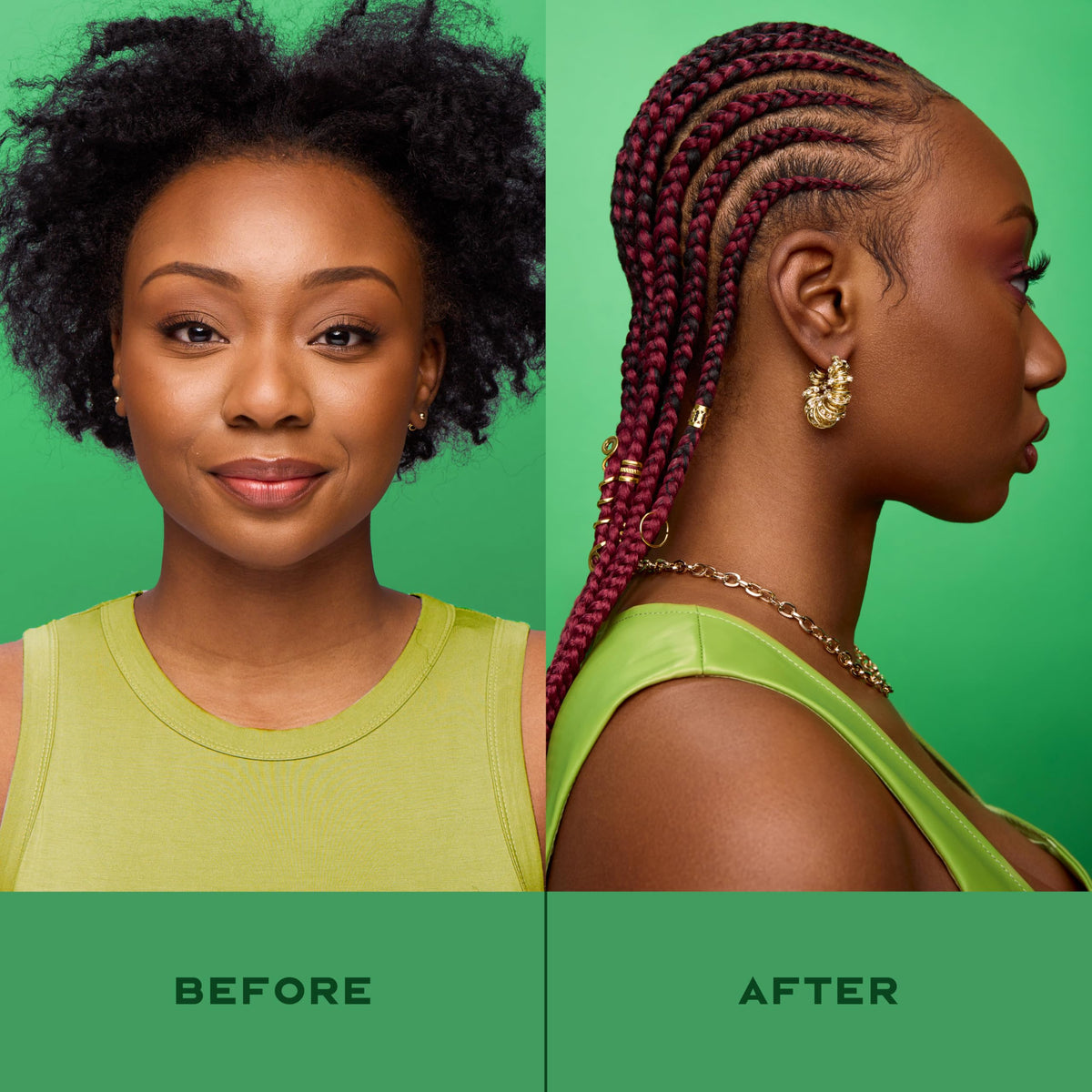 Shea Moisture applied to hair in hand for visible slip and detangling