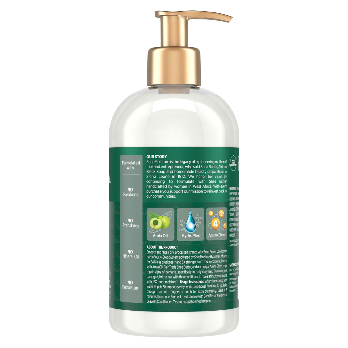 Shea Moisture pump close-up demonstrating easy dispensing and control